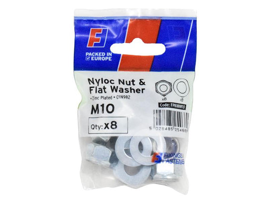 FORFPKNNW10 - Nyloc Nut & Washer M10 ForgePack 8