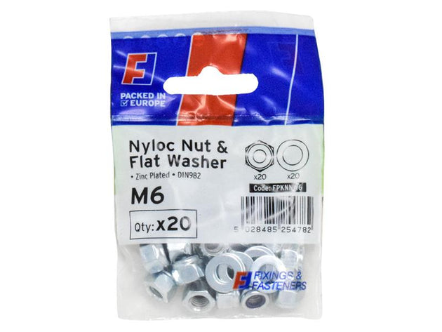 FORFPKNNW6 - Nyloc Nut & Washer M6 ForgePack 20