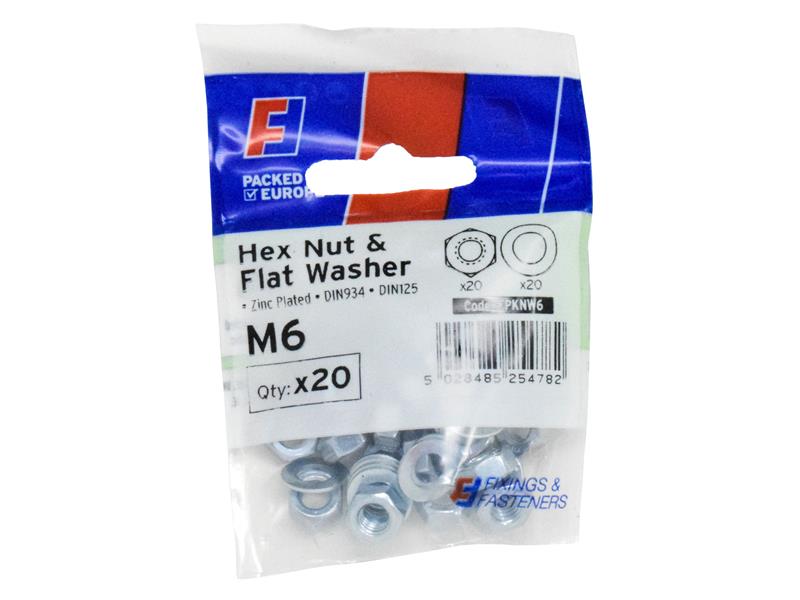 FORFPKNW6 - Nut & Washer M6 ForgePack 20