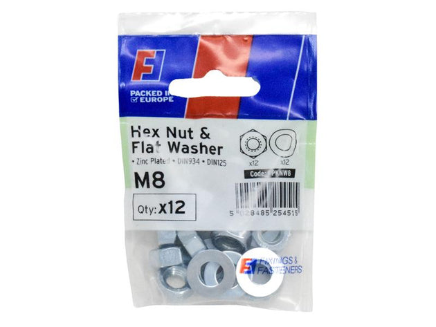FORFPKNW8 - Nut & Washer M8 ForgePack 12