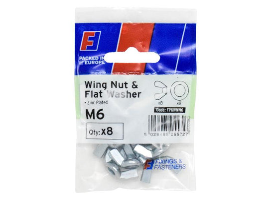 FORFPKWNW6 - Wing Nut & Washer M6 ForgePack 8