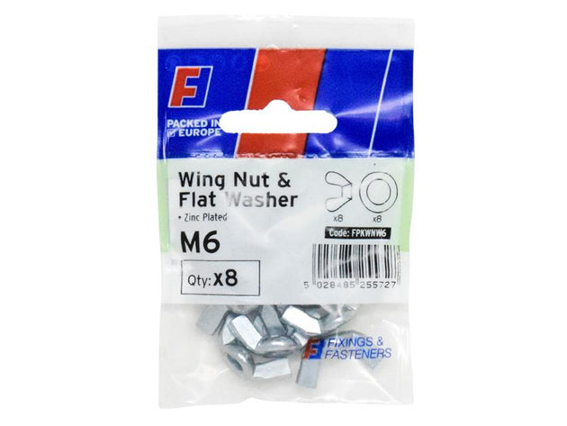 FORFPKWNW6 - Wing Nut & Washer M6 ForgePack 8