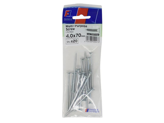 FORFPMS470Z - Multi-Purpose Pozi Screw CSK ST ZP 4.0 x 70mm ForgePack 20
