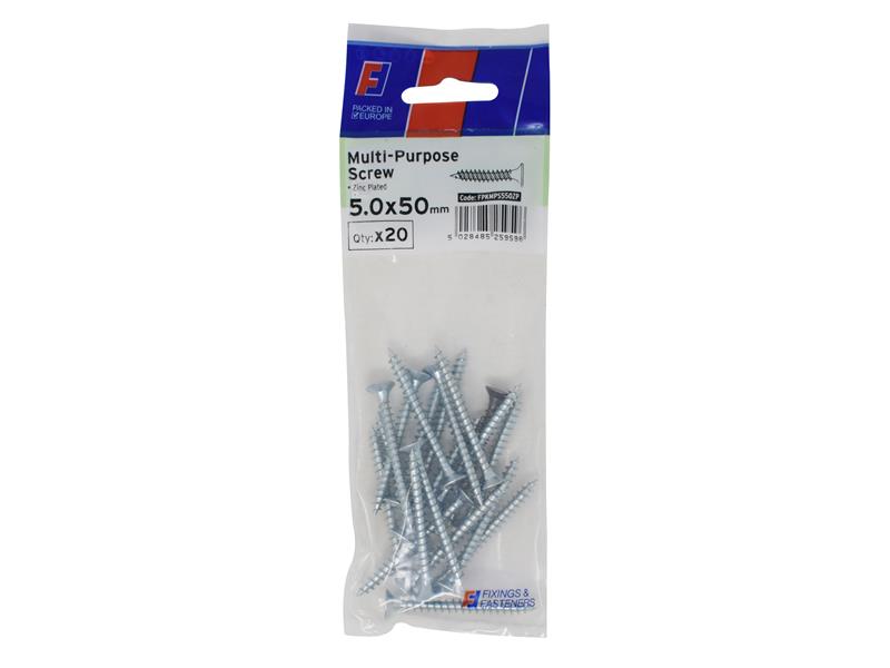 FORFPMS550Z - Multi-Purpose Pozi Screw CSK ST ZP 5.0 x 50mm ForgePack 20