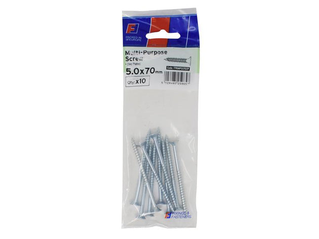 FORFPMS570Z - Multi-Purpose Pozi Screw CSK ST ZP 5.0 x 70mm ForgePack 10