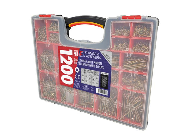 FORMPS1200Y - Organiser Pro Multi-Purpose Wood Screw Kit, 1200 Piece