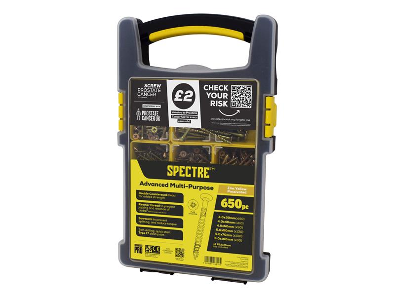 FOROPSPC650Y - â€˜Screw Prostate Cancerâ€™ Spectreâ„¢ Screw Kit, 650 Piece