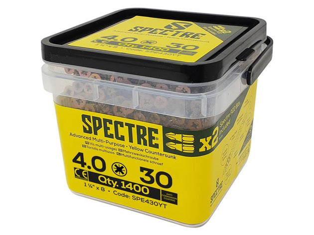 FORSP430YT - Spectreâ„¢ PZ Compatible Wood Screw CSK ZYP 4.0 x 30mm Tub 1400