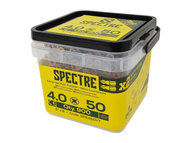 FORSP450YT - Spectreâ„¢ PZ Compatible Wood Screw CSK ZYP 4.0 x 50mm Tub 900