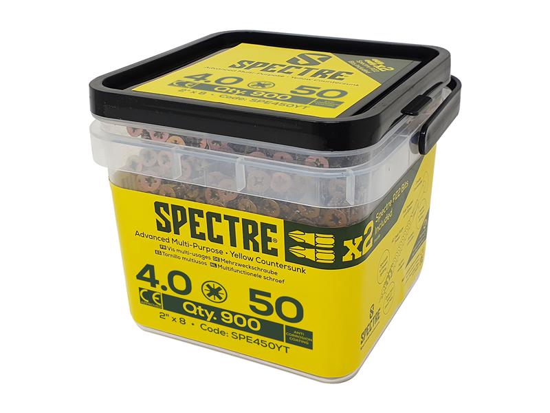 FORSP450YT - Spectreâ„¢ PZ Compatible Wood Screw CSK ZYP 4.0 x 50mm Tub 900