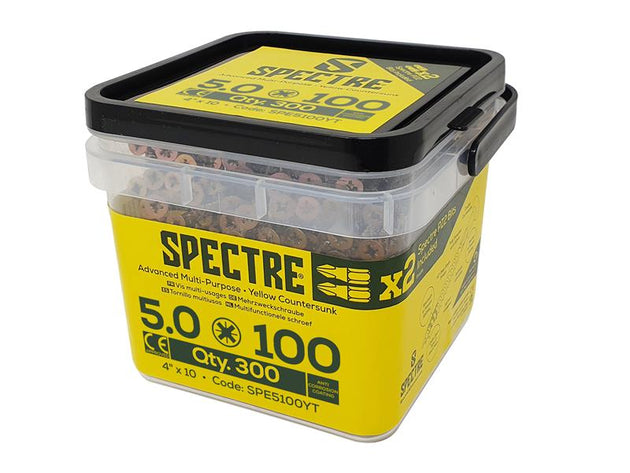 FORSP5100YT - Spectreâ„¢ PZ Compatible Wood Screw CSK ZYP 5.0 x 100mm Tub 300