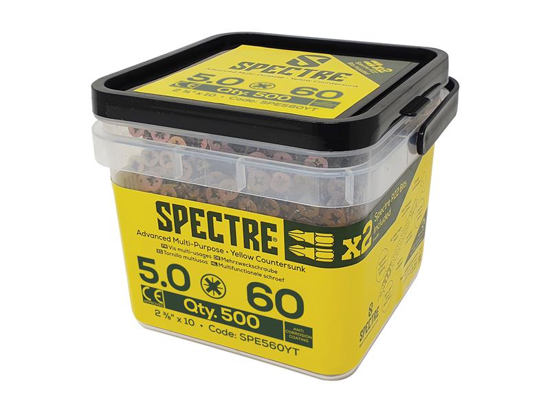 FORSP560YT - Spectreâ„¢ PZ Compatible Wood Screw CSK ZYP 5.0 x 60mm Tub 500
