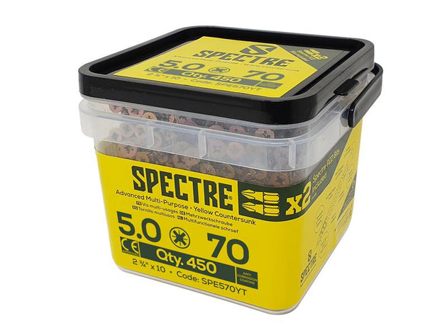 FORSP570YT - Spectreâ„¢ PZ Compatible Wood Screw CSK ZYP 5.0 x 70mm Tub 450