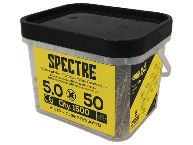FORSPE550YM - Spectreâ„¢ PZ Compatible Wood Screw CSK ZYP 5.0 x 50mm Mega Tub 1500