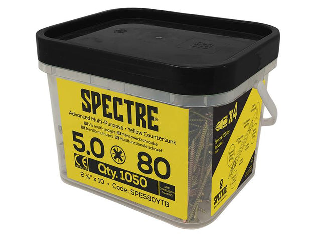 FORSPE580YM - Spectreâ„¢ PZ Compatible Wood Screw CSK ZYP 5.0 x 80mm Mega Tub 1,050