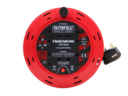 FPPCR10M10A - Cable Reel 240V 10A 4-Socket 10m