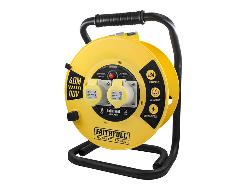FPPCR40110HD - Open Cable Reel 110V 40m 16A 2 Socket (1.5mm Cable)