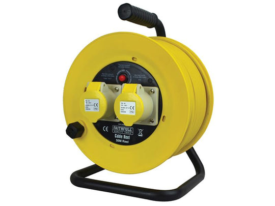 FPPCR50ML - Open Drum Cable Reel 110V 16A 2-Socket 50m (1.5mm Cable)