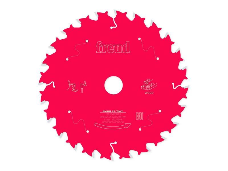 FRE03FS09686 - Wood Circular Saw Blade 165 x 20 x 1.7/1.3mm x 24T