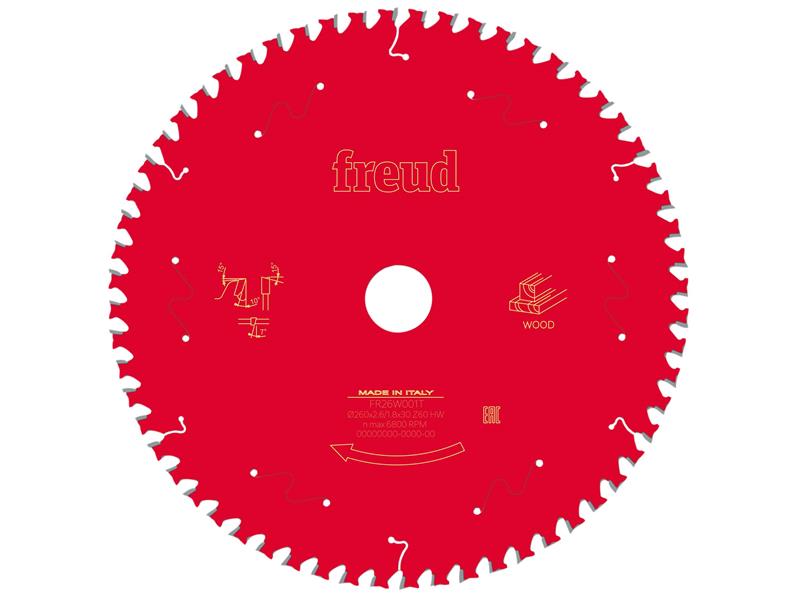 FRE03FS09782 - Wood Table Saw Blade 260 x 30 x 2.6/1.8mm x 60T