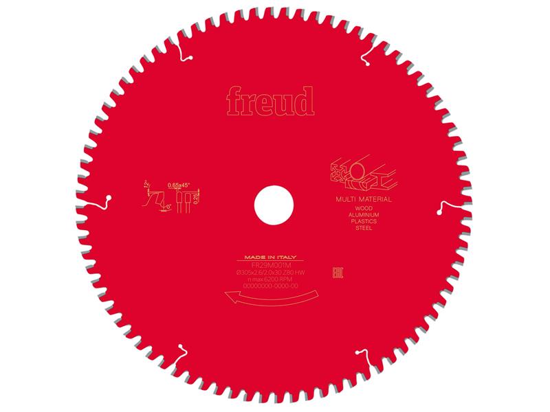 FRE03FS09891 - Multi-Material Mitre Saw Blade 305 x 30 x 2.6/2mm x 72T