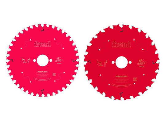 FRE03FS09893 - Wood Circular Saw Blade 2 Pack 190 x 30 x 2.4mm x 24T / 40T