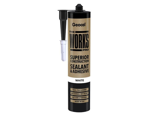 GEO6001240 - THE WORKS PRO Sealant & Adhesive White 290ml