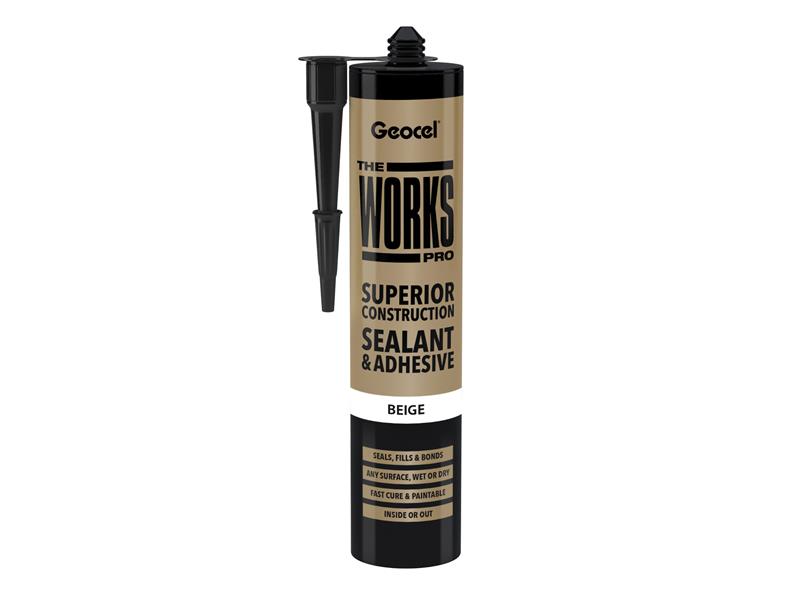 GEO6001245 - THE WORKS PRO Sealant & Adhesive Beige 290ml