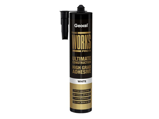 GEO6001246 - THE WORKS PRO X High Grab Adhesive White 290ml