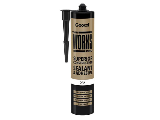 GEO6001247 - THE WORKS PRO Sealant & Adhesive Oak 290ml