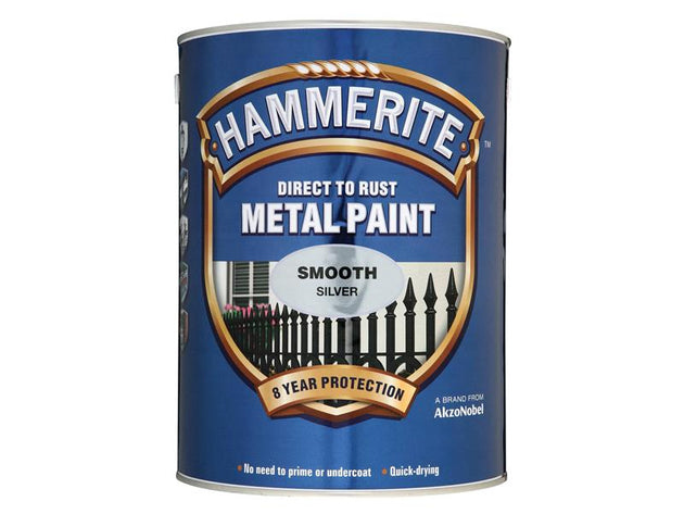 HMMSFS5L - Direct to Rust Smooth Finish Metal Paint Silver 5 Litre