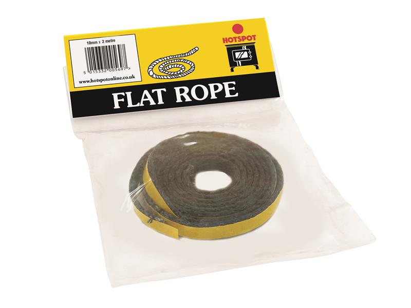 HOT221680 - Flat Rope Self-Adhesive 10mm x 2mm x 2m Black HS221680