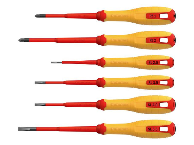 HUL444465 - VDE Pozidriv & Slotted Screwdriver Set, 6 Piece