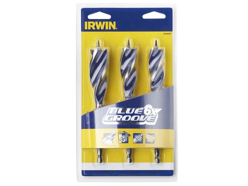 IRW10506627 - Blue Groove 6X Wood Drill Bit Set, 3 Piece