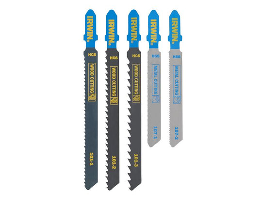 IRWIW1014501 - HCS/HSS T-Shank Jigsaw Blade Set, 5 Piece