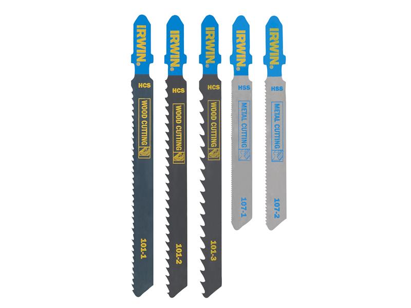 IRWIW1014501 - HCS/HSS T-Shank Jigsaw Blade Set, 5 Piece