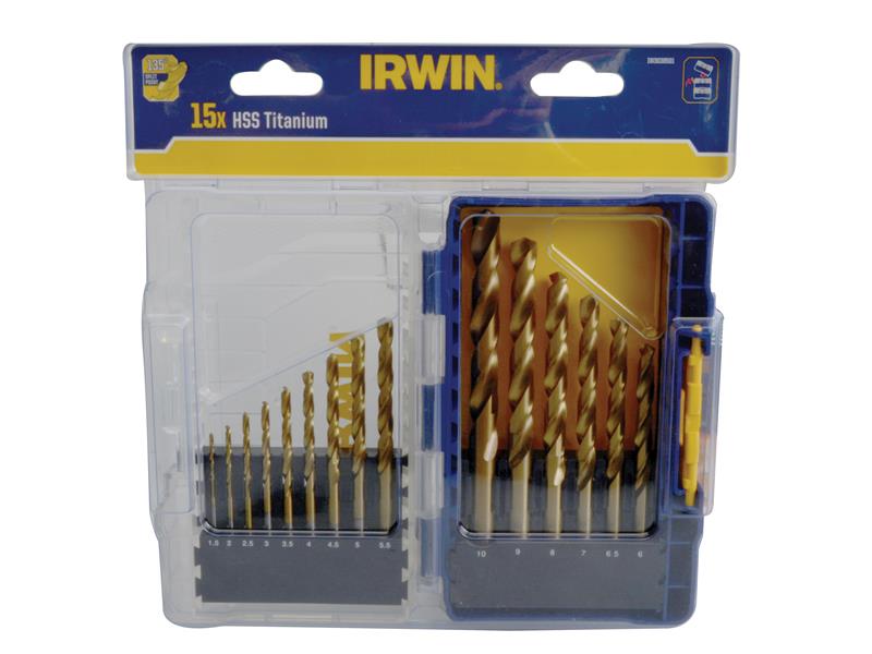IRWIW3038501 - HSS Titanium Metal Drill Bit Set, 15 Piece