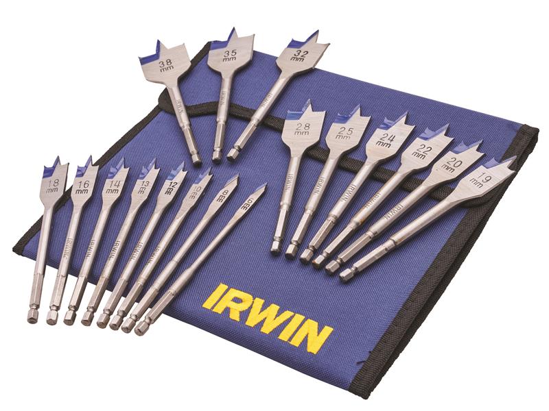 IRWIW4041002 - Blue Groove 4X Flat Bit Set, 17 Piece