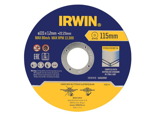 IRWIW8082105 - Metal Cutting Disc 115 x 1.2 x 22.2mm Tin of 10
