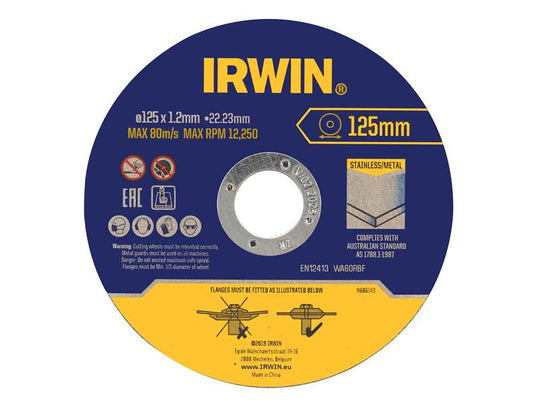 IRWIW8082106 - Metal Cutting Disc 125 x 1.2 x 22.2mm Tin of 10