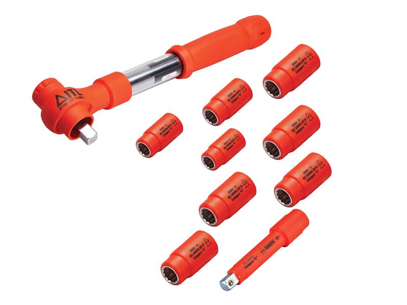 ITL00027 - Insulated 1/2in Drive Imperial Torque Wrench Kit, 10 Piece