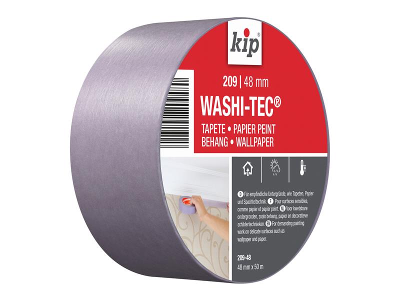 KIP222547 - 209 Premium Low Tack WASHI-TEC® Masking Tape 48mm x 50m