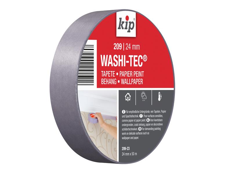 KIP223499 - 209 Premium Low Tack WASHI-TEC® Masking Tape 24mm x 50m