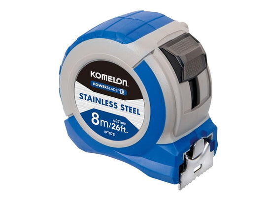 KOMIPT87E - Stainless Steel PowerBlade™ Pocket Tape 8m/26ft (Width 27mm)