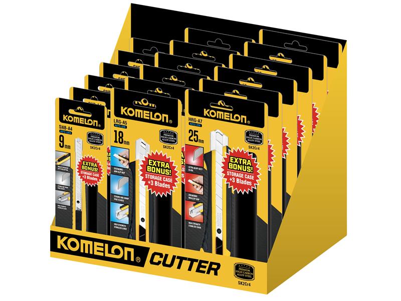 KOMSOKDIS18 - Snap-Off Knife CDU, 18 Piece