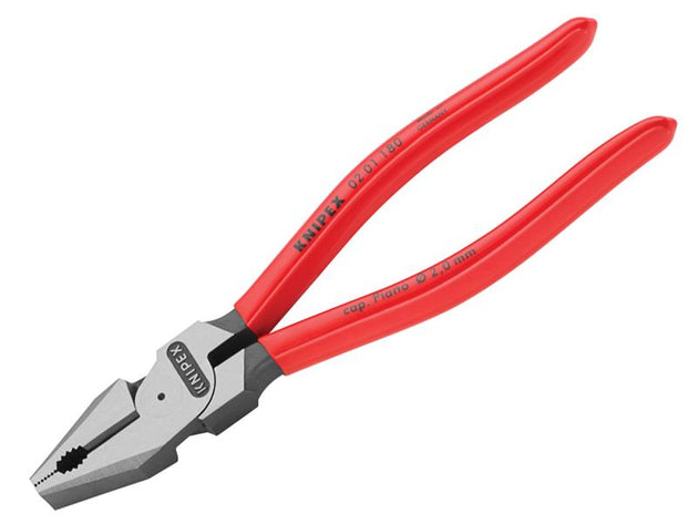 KPX0201180 - 02 01 180 High Leverage Combination Pliers Plastic Coated Grip 180mm