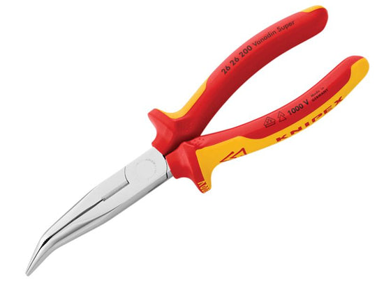 KPX2626200 - 26 26 200 VDE Long Bent Snipe Nose Side Cutting Pliers 200mm