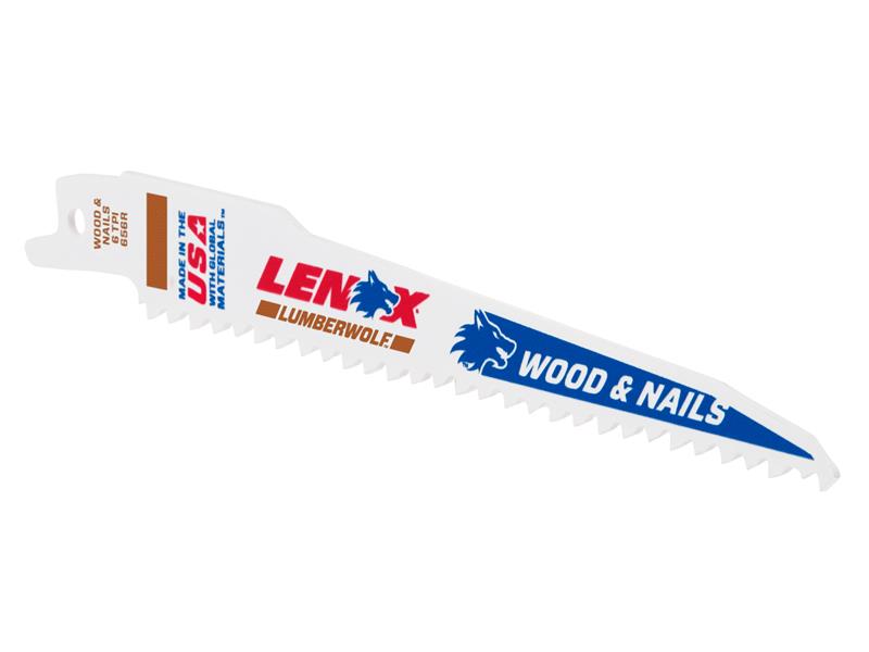 LEN20530B656 - LumberWolf Reciprocating Saw Blade 152 x 19 x 1.3mm 6 TPI (25 Pack)
