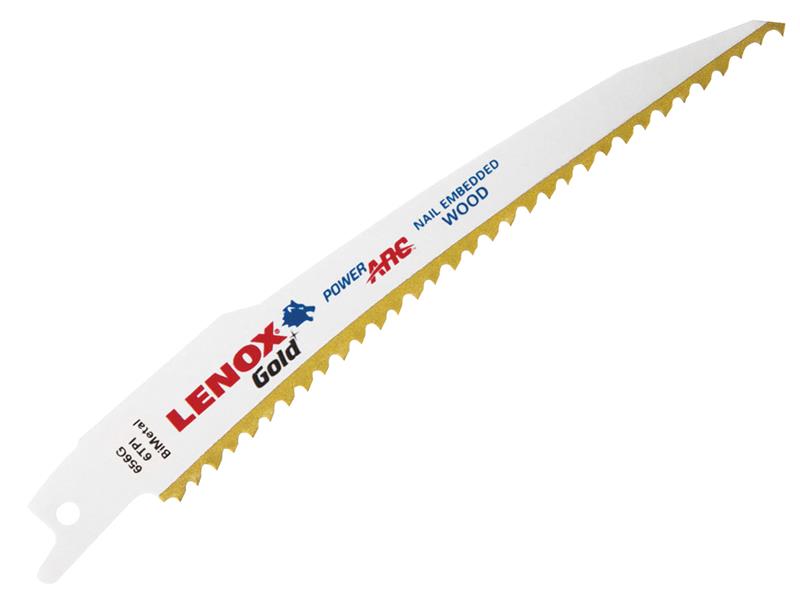 LEN656GR - 656GR Gold® Wood Cutting Reciprocating Saw Blades 150mm 6 TPI (Pack 5)