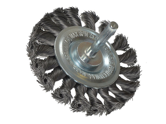 LES417168 - Knotted Wheel Brush with Shank 75 x 12mm, 0.35 Steel Wire